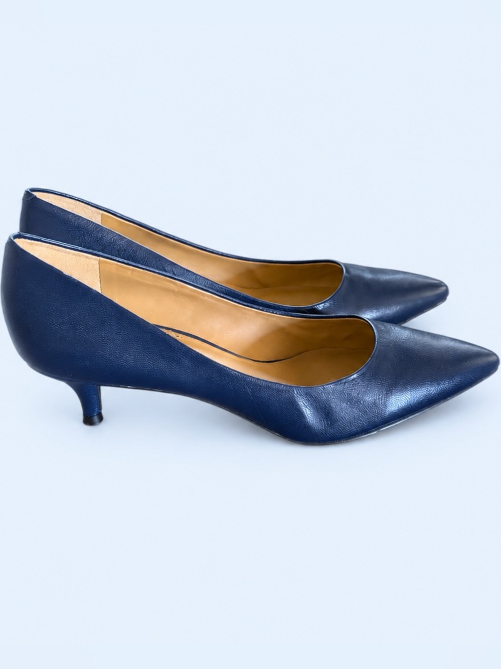 Nine West Metallic Blue Pointed-Toe low heel-size 9 1/2